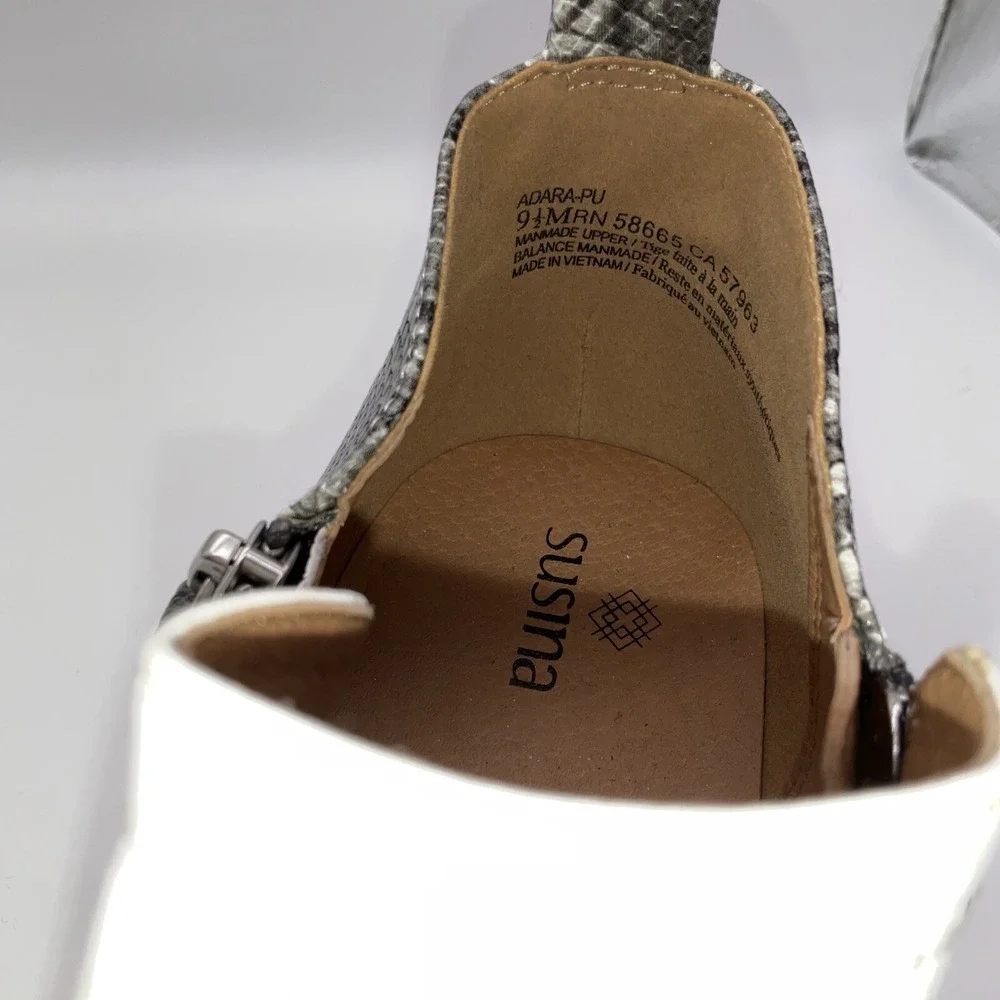 Boho Snakeskin Wedge Sneaker 9.5 Modern Edgy Hidden Heel Office Casual Shoe